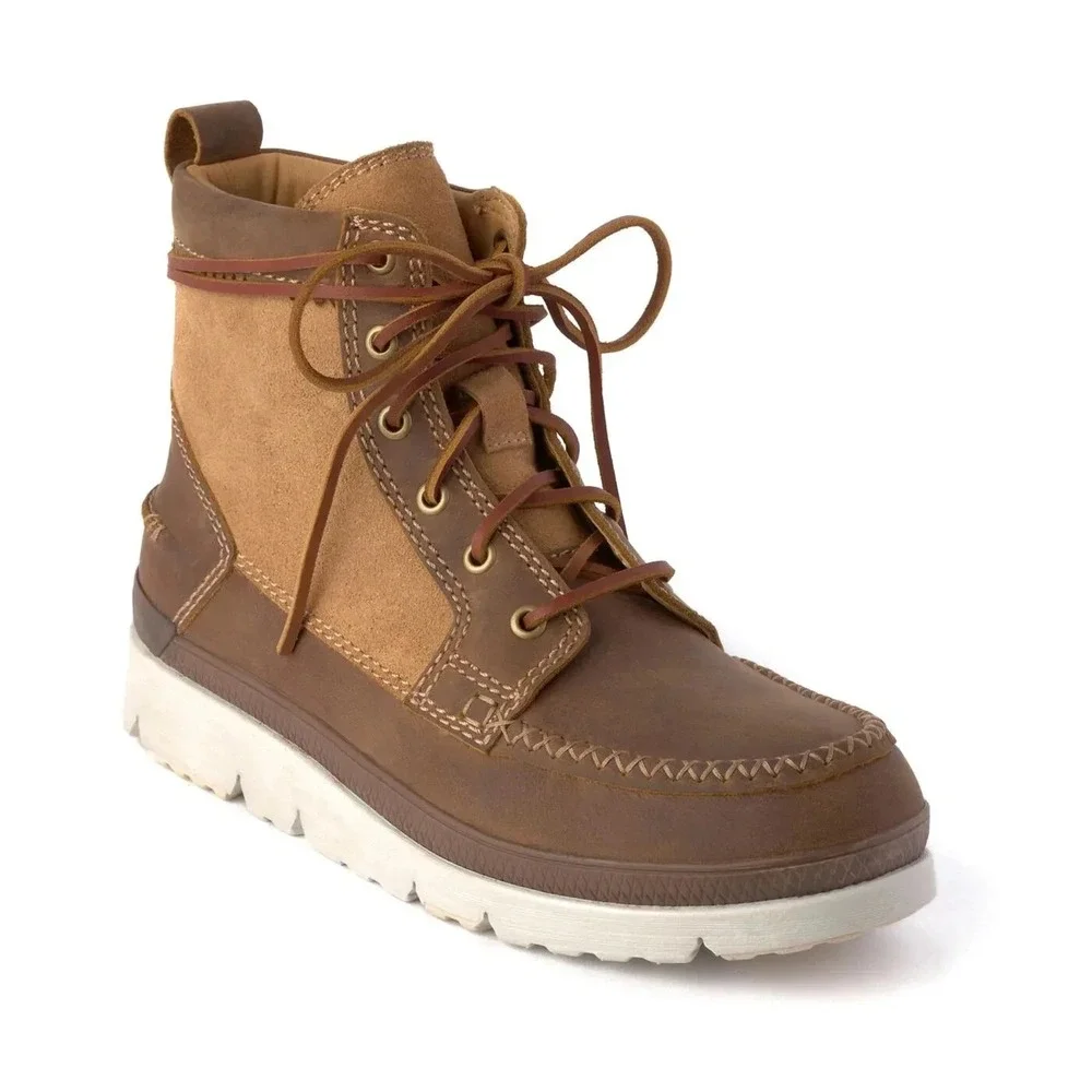 New Men's Manitobah Mukluks Mesa Moc Toe Waterproof Leather Boot‎ Oak/Chene, 10